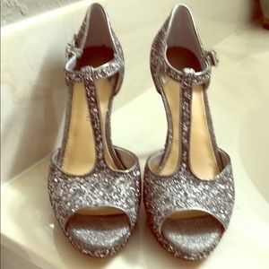 Gianni Bini Silver Glitter Heels